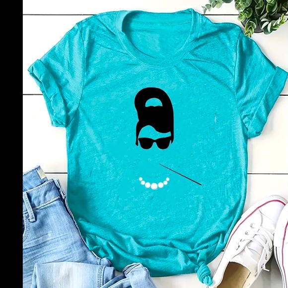 Tops - NIP TIFF INSPIRED AUDREY SILHOUETTE TEE